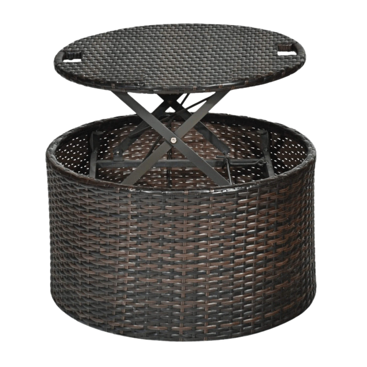 Alora Premium 76-Inch Round Outdoor Patio Rattan Daybed W/ Canopy & Table (SAK96418)