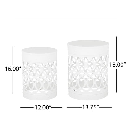 Outdoor Metal S/2 End Table